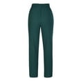 thumbnail image 5 of CFLVAEK Women's Slim Leg Trouser with Drawstring Elastic High Waist Pull On Pant Flowy Solid Beach Trousers Casual Tall Length Cotton Linen Lounge Pants Army Green 2XL, 5 of 7