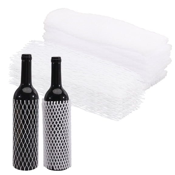 100 Pcs 2 Style Wine Bottle Protector Wine Liquor Mesh Bottles Protector Net for Keep Bottles Safe 8.26 Inch 8.46 Inch