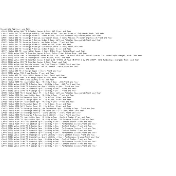 R1 Concepts Wdpn2 27024 R1 Concepts Brake Rotor Carbon Coated Fits select: 2019-2022 VOLVO XC90 T6 MOMENTUM, 2022 VOLVO XC60 B5 MOMENTUM