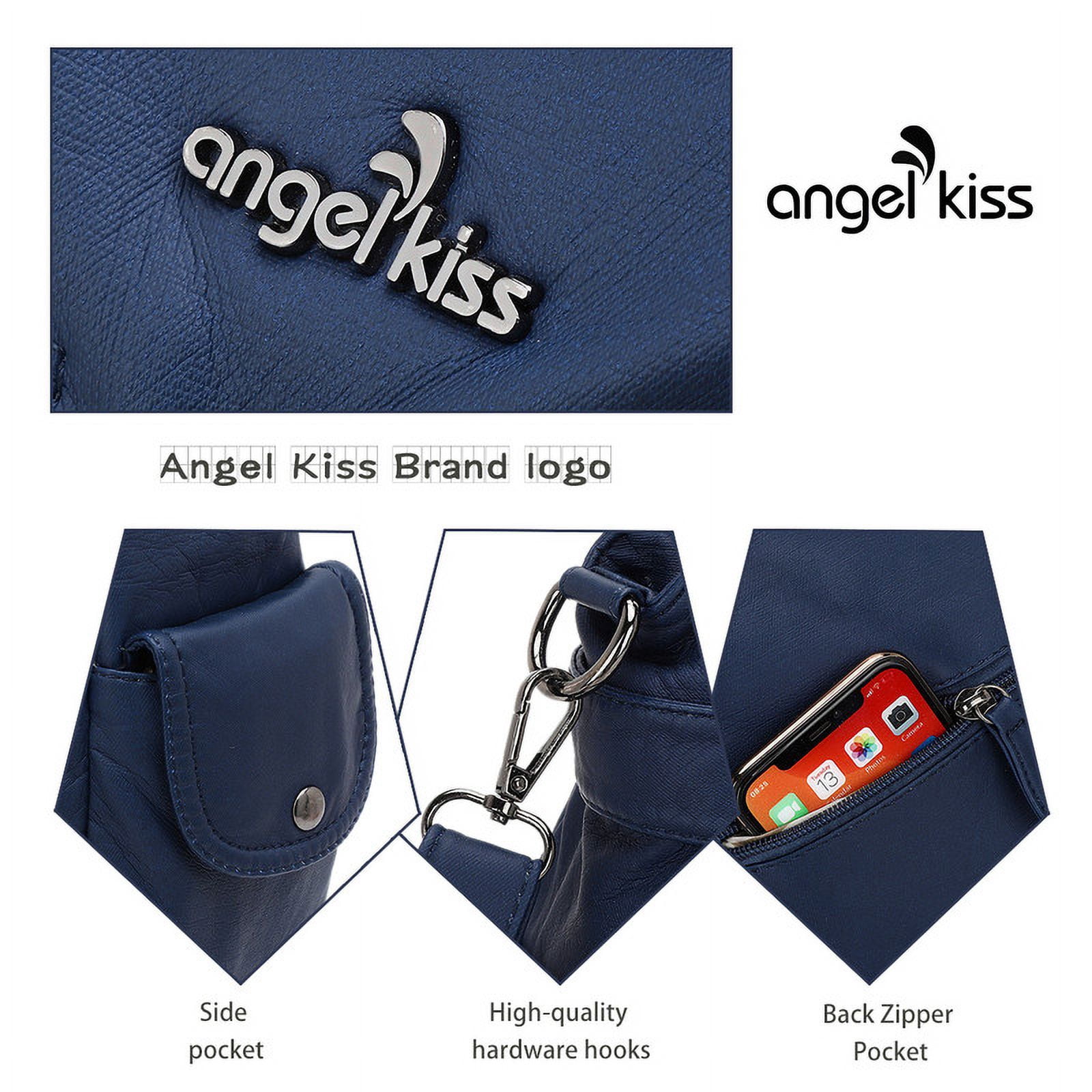 Angelkiss Women's Handbag Single Shoulder Bag with Detachable Strap Multiple Pockets