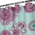 thumbnail image 3 of Artistic Ethnic Floral Curtain 72x72 Inches, Quick-Drying Polyester with Hooks, Vintage Paisley Boho Design, 3 of 5