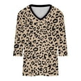 thumbnail image 4 of Fiudx Ropa de Mujer Top con Cuello En V y Manga 3/4 con Estampado Informal a La Moda para Mujer, 4 of 4