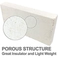 thumbnail image 3 of Insulating Fire Brick, Heat Insulation Block, Low Thermal Conductivity, 1.25" x 4.5" x 9" Split, Single Pack, 2600-F Rated, for Kilns, Forges, Furnaces, Soldering, 3146P, 3 of 7