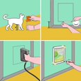 thumbnail image 3 of Cat Door Flap XLarge(Outer Size 11' x 9.8'), 4Way Locking Cat Flap for Interior Exterior Doors, 3 of 5