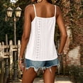 thumbnail image 7 of Women's Eyelets Camisole Lace Trim Loose V Neck Spaghetti Straps Tank Tops Sleeveless Summer Going Out Blouse Shirts, 7 of 7
