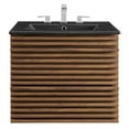 thumbnail image 4 of Modway Render 24" Modern Wood Wall-Mount Bathroom Vanity in Walnut/Black, 4 of 9