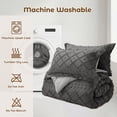 thumbnail image 6 of Vccoem Tufted Boho Comforter Set King Size, 7 Pieces White Reversible Bed in a Bag with Comforter, Fitted Sheet, Flat Sheet, Pillowcases, Pillow Shams, Bedding Sets for All Seasons, Grey, 6 of 8
