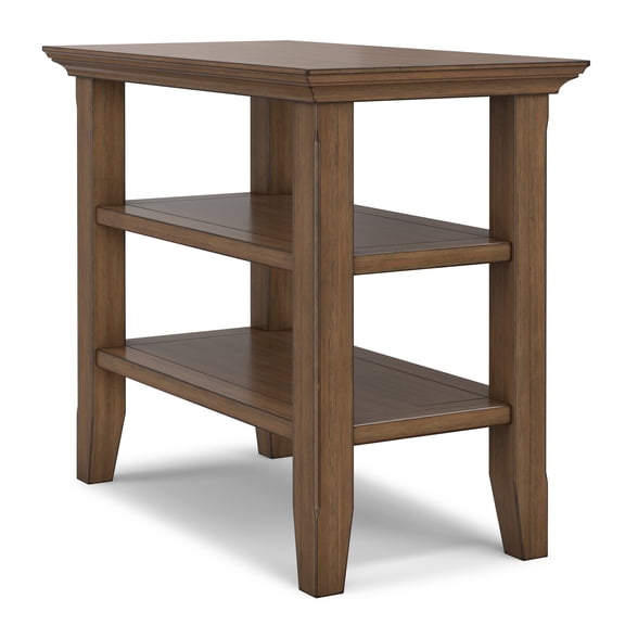 Simpli Home Acadian 14W Narrow Open Side Table with Shelves