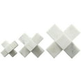 thumbnail image 6 of 6"W, 5"W, 3"H White Marble Geometric Jack Sculpture, by DecMode (3 Count), 6 of 7