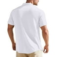thumbnail image 4 of Inglocry Mens Linen Shirt, Casual Button Up Down Shirts for Men, Beach Short Sleeve Essential Business Top for Summer White L, 4 of 5