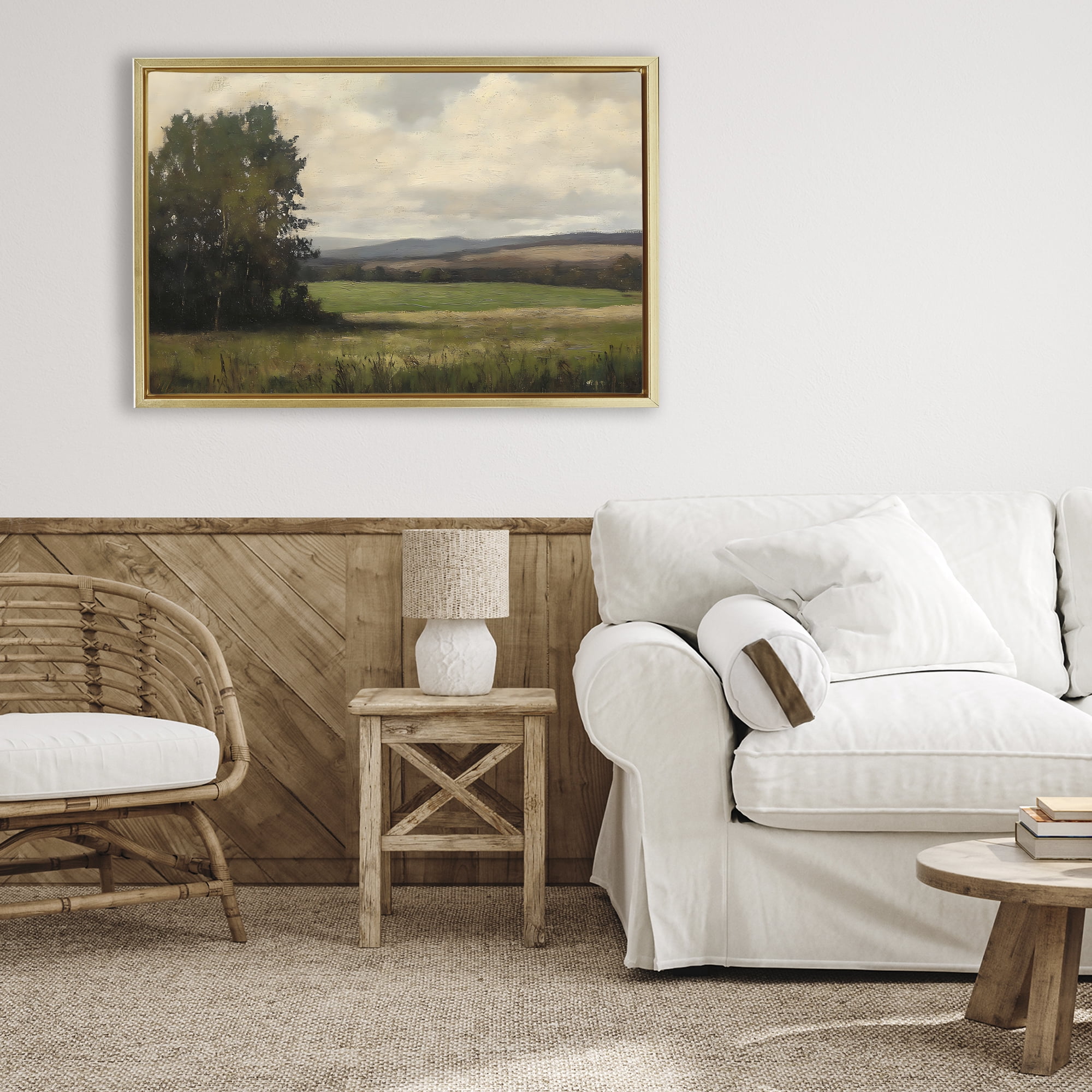 Stupell Industries Hills In The Distance Gold Framed Floater Canvas Wall Art, design by Creative Studio
