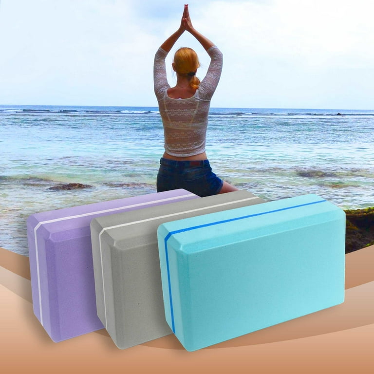 Blue Yoga Block 2Pack , High Density EVA Foam Block to Support and Improve  Poses and Flexibility 9 x 6 x 3 