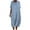 Blue, variant on Summer Fashion Plus Size Dresses for Women Solid Color Casual Loose Fitting Daily Short Sleeved Lapel
