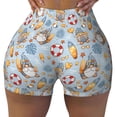 thumbnail image 2 of Logiee Summer Time With Gnome Print Women's Biker Shorts,Workout Gym Shorts,Scrunch Shorts,Tummy Control Hidden Scrunch Running Yoga Shorts-, 2 of 8