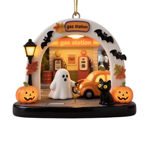 Estatuas de fantasmas de CLLC leyendo, decoraciones de Halloween, adornos colgantes, decoración espeluznante para el hogar, colgante navideño, estilo clásico de Halloween, decoración versátil para pa