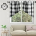 thumbnail image 7 of LUCKUP Farmhouse Kitchen Curtains Buffalo Plaid - Swag Curtains for Windows Light Filtering Rod Pocket Thermal Insulated or Home Bedroom Cafe Decor Window Treatments, 27 W x 36 H-2 Pcs, Black, 7 of 7