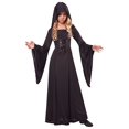 thumbnail image 1 of Girls Deluxe Black Hooded Robe Costume X-Large (12-14), 1 of 3