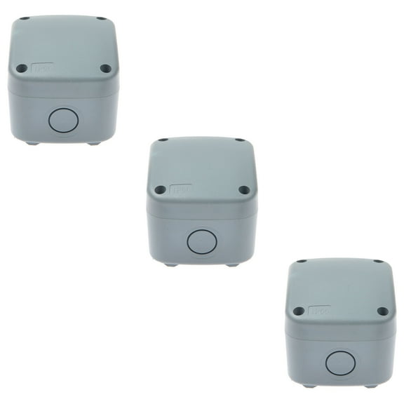 Greencycle Waterproof Outdoor Junction Box, 3Pack PVC/ABS Electrical Enclosure (Grey), 3 1/4" x 2 3/4" x 2 1/4" (86x74x62mm) Universal Project Box.