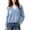 Blue, variant on Women's Fluffy Fuzzy V Neck Cardigan - Cropped Loose Fit Long Sleeve Button Front Knit Sweater with Rib Cuff