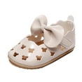 thumbnail image 3 of JSCDRPDWL Baby Girl Sandals 12-18 Months Ballet Slippers for Girls Single Shoes Bowknot Princess First Walkers Shoes Summer Toddler Hollow Out Sandals for 0-18M, Summer Bowknot Hollow-Out First Walk, 3 of 5