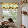 thumbnail image 5 of Yellow Spring Sunflowers Valances for Windows Farmhouse Kitchen Curtains Valances Rod Pocket Valance Curtains for Kitchen Windows Light Green Striped Country Window Valances for Bathroom 42"x18", 5 of 6