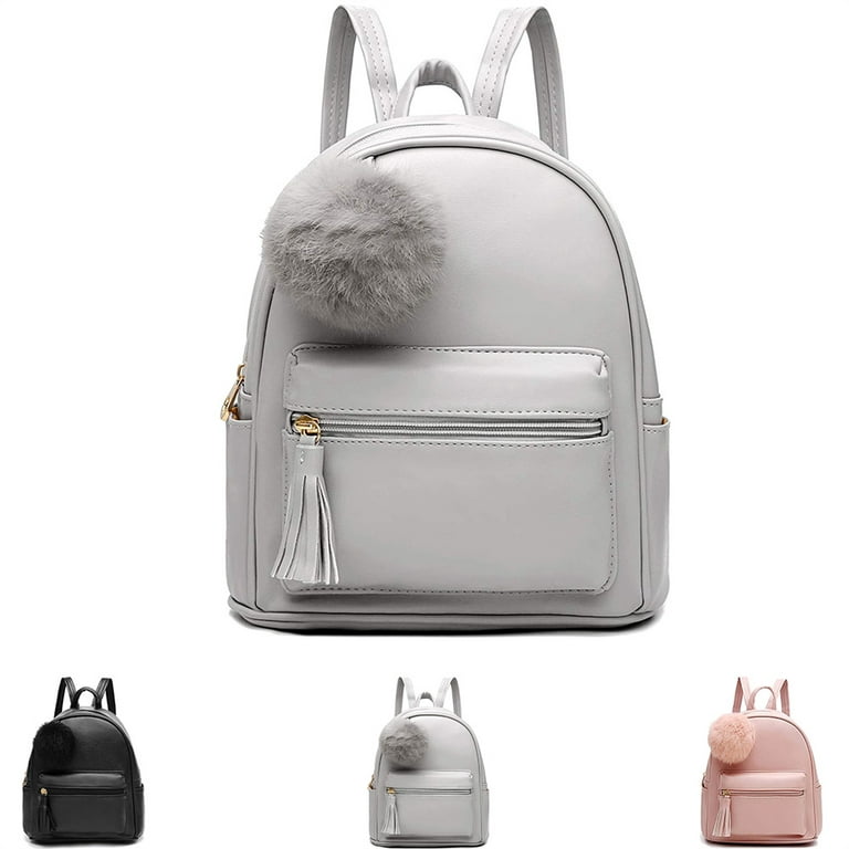 Mini Backpack for Women PU Leather Phone Crossbody Bag Small Shoulder  Bag-Grey