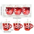 thumbnail image 3 of JeashCHAT 6 Pcs Red Christmas Coffee Mug Ornaments, Plastic Snowflake Milk Cap Beverage Cup Pendant Holiday Party Christmas Tree Decorations, 3 of 6