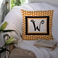 thumbnail image 3 of Letter W Initial Monogram - Orange Polkadots Fabric Decorative Pillow, 3 of 4