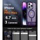 thumbnail image 2 of Funda con Soporte Magnético invisible, Delgada Mate, para iPhone 14 Pro Max, Morado, 2 of 7
