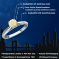 thumbnail image 2 of Gem Stone King 10K Two Tone Gold White Ethiopian Opal Solitaire Engagement Ring for Women | 0.30 Cttw | Round Cabochon 5MM | Gemstone October Birthstone | Size 5, 2 of 6
