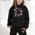 thumbnail image 2 of Girl's Outfit Set Letter Print Loose Hooded Sweatshirt and Pants Children Stylish Casual Fall Outfits, 2 of 4