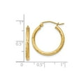 thumbnail image 4 of 14K Yellow Gold Earring Hoop Women'S 20 mm Satin & Diamond-Cut 2Mm Round Tube Earrings, 4 of 4