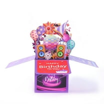 CASAFUN Birthday Pop Up Card-Happy Birthday Cards for Women Men Friend Blue 3D Birthday Gift Greeting Card with Envelope Birthday Cake Balloon Birthday Card for Husband Wife Mom Daguhter Son Sister