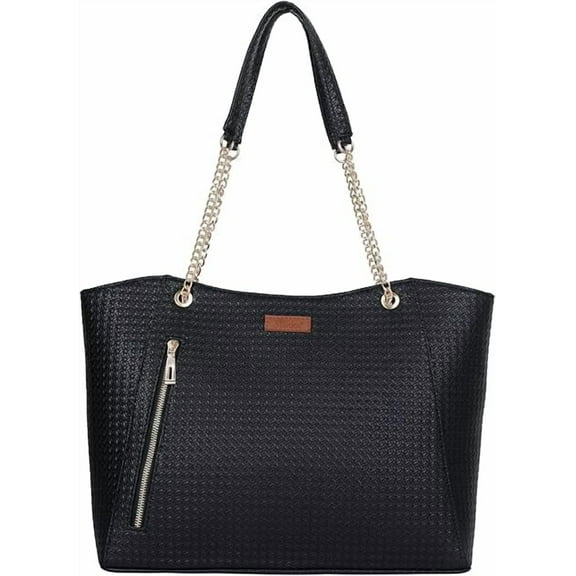 Sishka Black Satchel Handbag – Women’s Vegan Leather Tote with Top Handle & Shoulder Bag for Daily Use, Work, Office & Travel