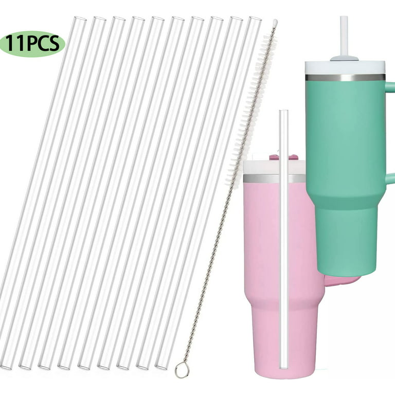 8 Pack Replacement Straws for 40 oz Stanley Adventure Travel Tumbler,  Reusable Plastic Clear Straws with Cleaning Brush, Compatible with Stanley  40oz