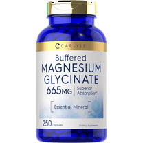 Magnesium Glycinate | 665 mg | 250 Capsules | Non-GMO and Gluten Free Supplement | by Carlyle