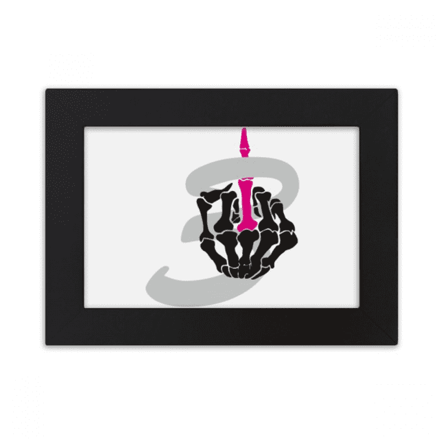 Sentimientos en el dedo medio. Marco de Fotos de escritorio imagen Arte Negro Pintura 5x7 pulgadas