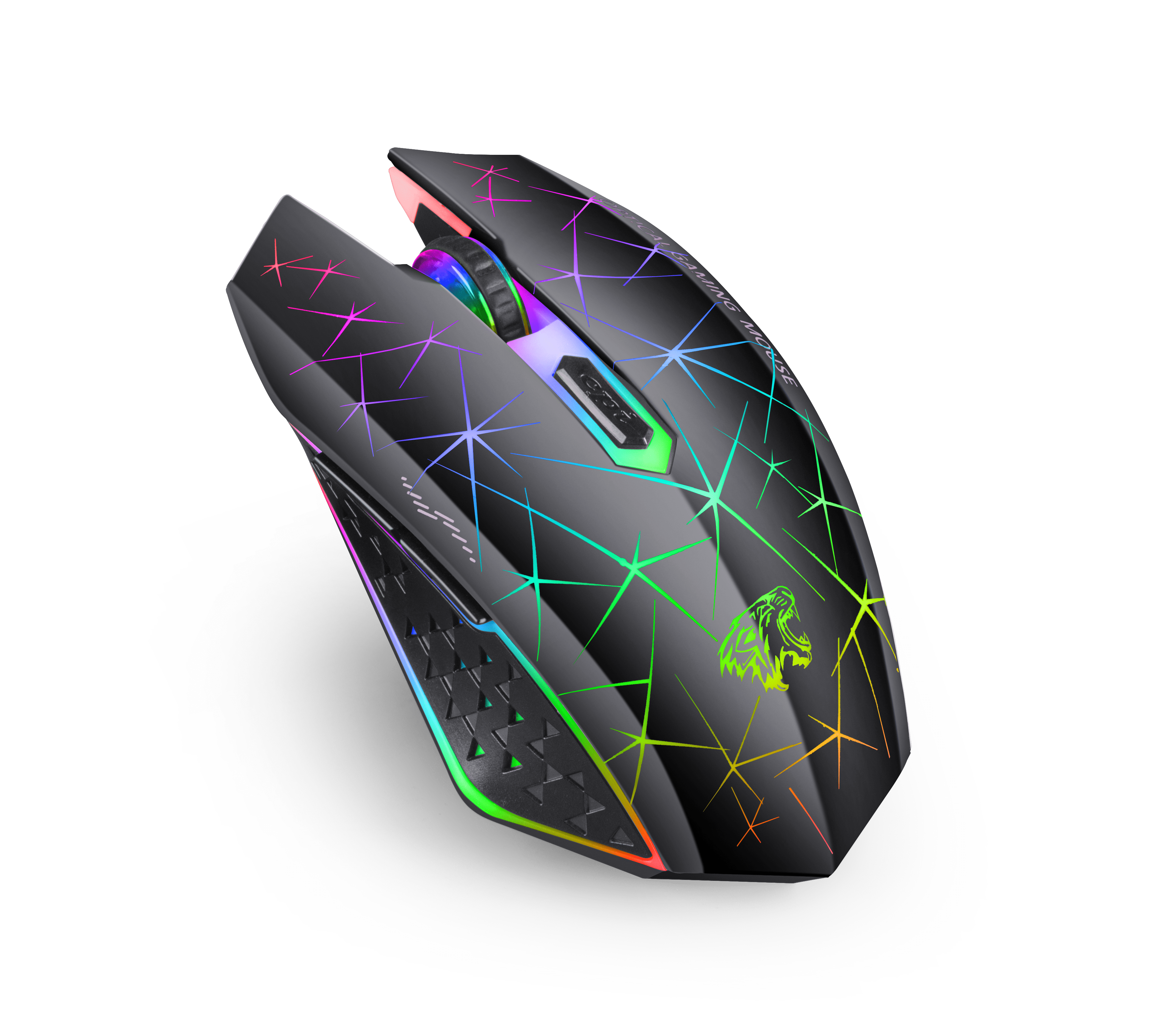 TENMOS Wireless Gaming Mouse Rechargeable Silent Colorful LED Optical Computer Mice with USB