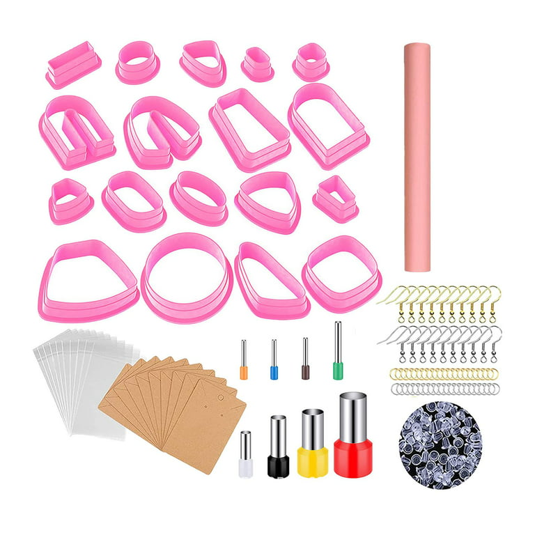 PTFJZ Polymer Clay Cutters for Earring Making 76pcs Clay Tools Set 67  Shapes Stainless Steel Clay Cutters with 8 Circle Shape Cutters 1 Clay  Letter