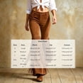 thumbnail image 3 of Karymi Faux Suede Fringe Flare Women's Pants, Mid‑High Waist Button Zipper Closure Western Style Bell‑Bottom Long Trousers for Party Going‑Out, 3 of 8