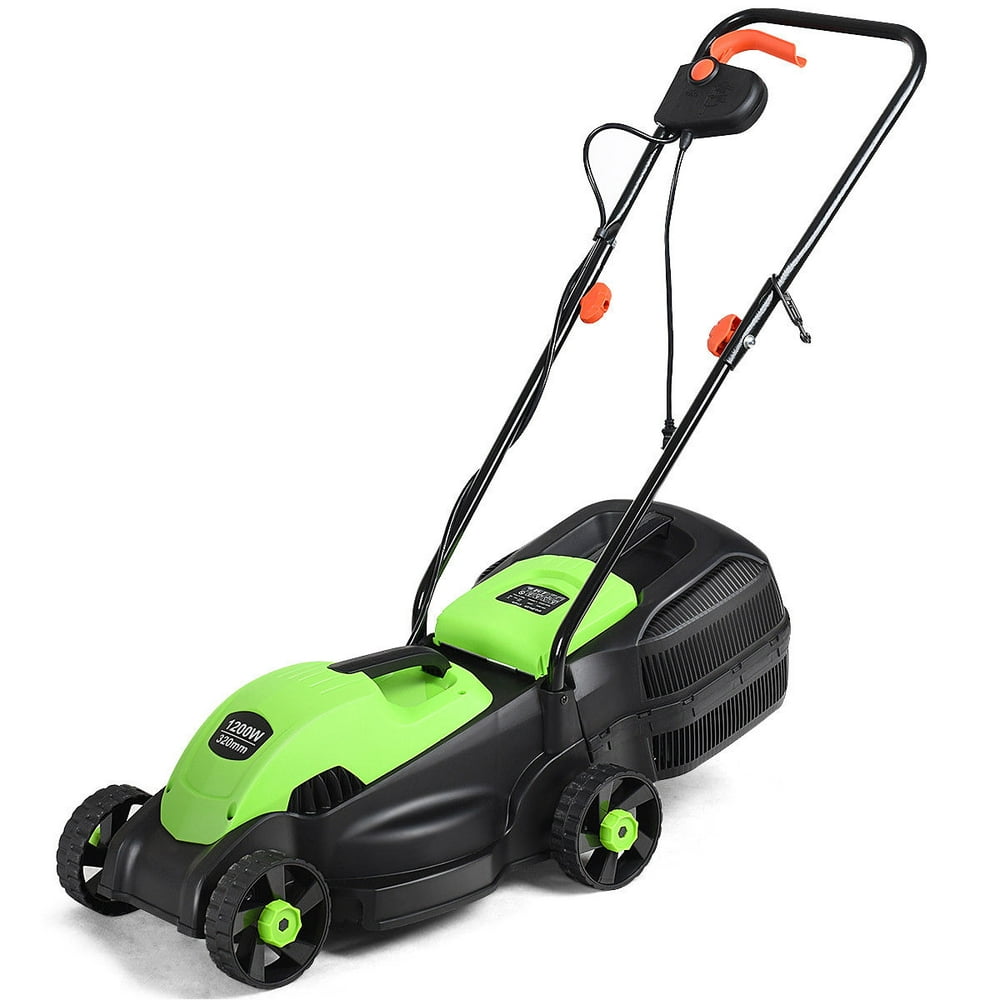 Goplus 12 Amp 14 Inch Electric Push Lawn Corded Mower With Grass Bag