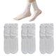 thumbnail image 1 of 3 pares de calcetines de moda sólidos ahuecados para mujer, calcetines largos suaves y bonitos para mujer, calcetines finos de malla con rayas Jk, calcetines de malla con encaje en la, 1 of 6