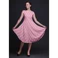thumbnail image 4 of Bimba Pink Floral Block Women Casual Sleeveless Floral Print Summer Swing Midi Dress-Large, 4 of 6