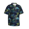 thumbnail image 2 of Uemuo Cartoon Dinosaur Printed Regular Fit Short Sleeve Casual Hawaiian Shirt for Men,Aloha shirt,Tropical shirt,Floral print shirt,Vacation Beach shirt-Medium, 2 of 9
