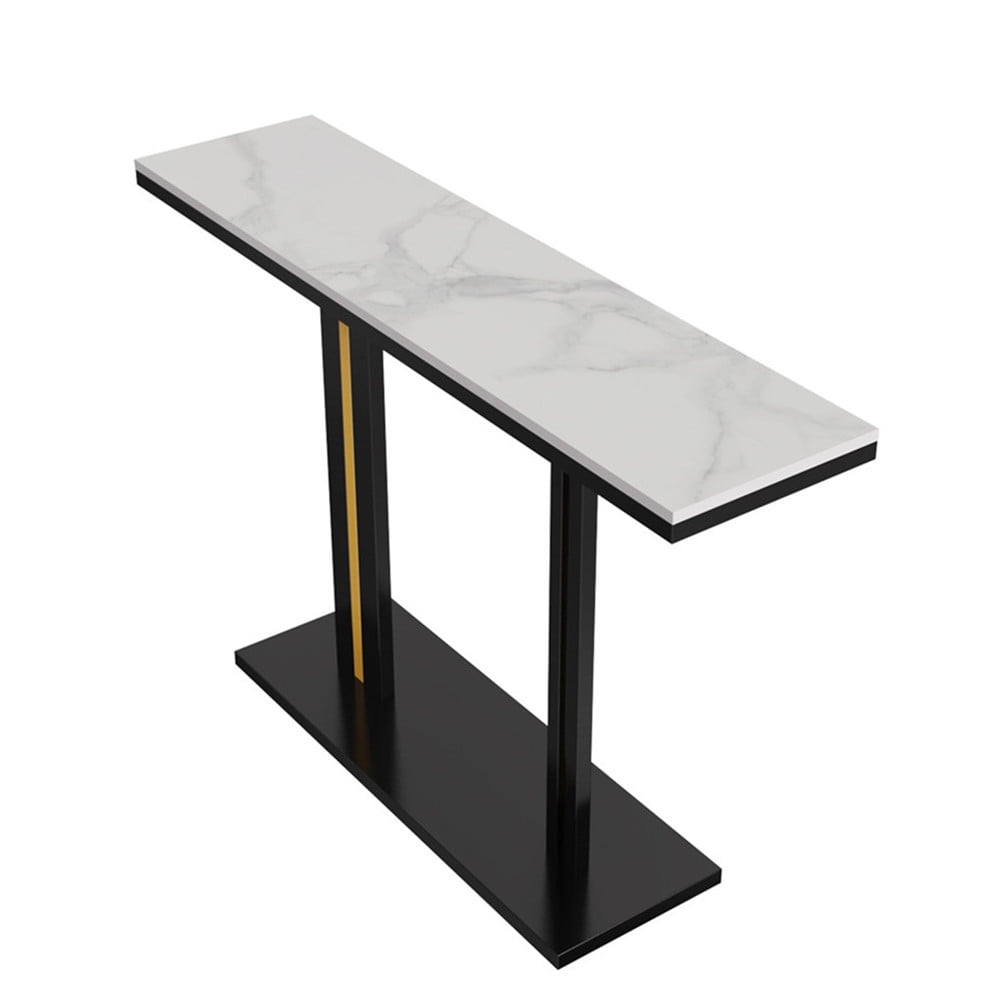 Wisfor Sintered Stone Console Table Narrow Long Hall Display Table for Entryway Living Room,White