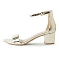 thumbnail image 2 of J.Adams Daisy, Women's High Heel Block heels Chunky Party Dress Shoes Ankle Strap Wedding Heeled Sandals - Gold PU - 6.5, 2 of 7