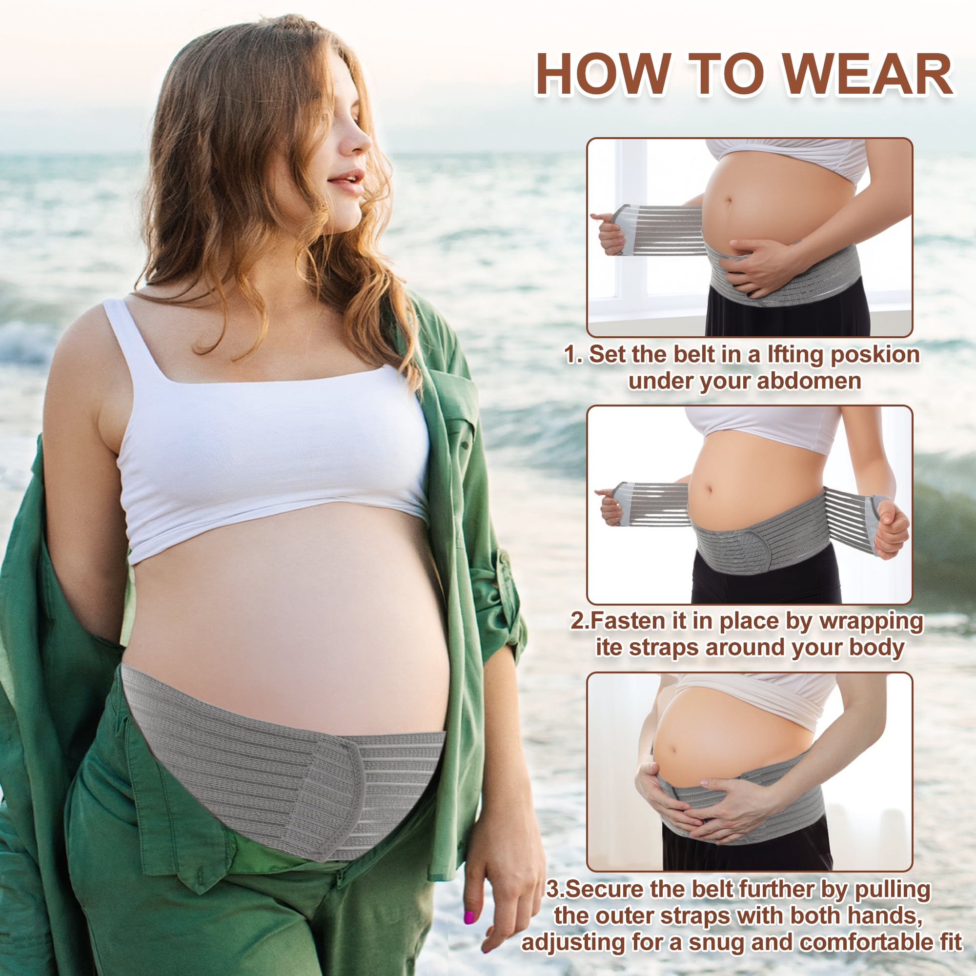 Unique Bargains Adjustable Pregnancy Belly Band 1 Pc Medium Gray