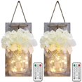 thumbnail image 1 of Apliques de pared Mason Jar con mando a distancia, decoración de pared de dormitorio rústico, temporizador, flores artificiales, funciona con pilas, luces colgantes con tira LED para decoración de granja (juego de 2) esquí esquí Gafas de esquí, 1 of 4