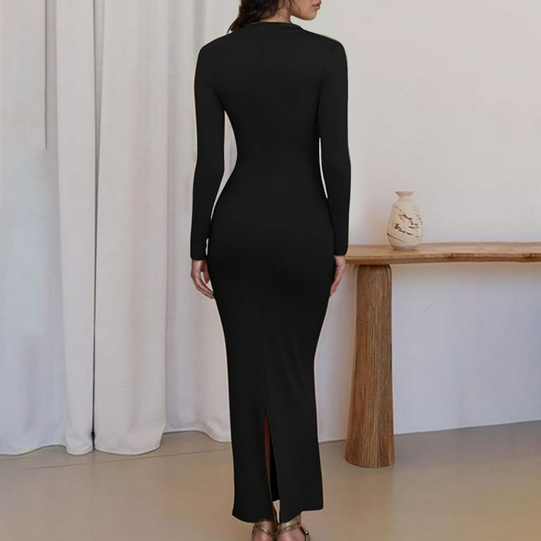 slim fit dress slacks Deme by Gabriella Alyson Black Fitted Gown main image 0
