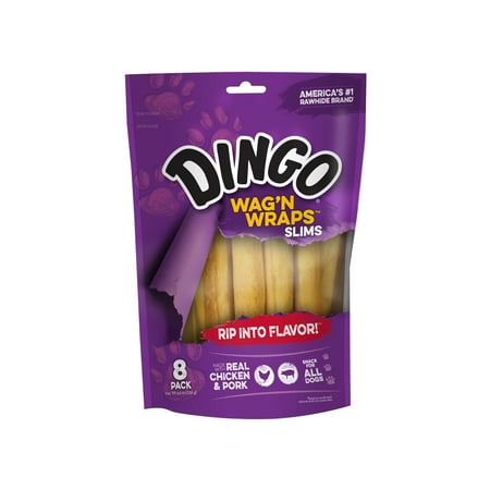 UPC: 0615650940066 | Dingo Wag n Wraps Slims Chicken and Pork Chew for Dogs  8-Count